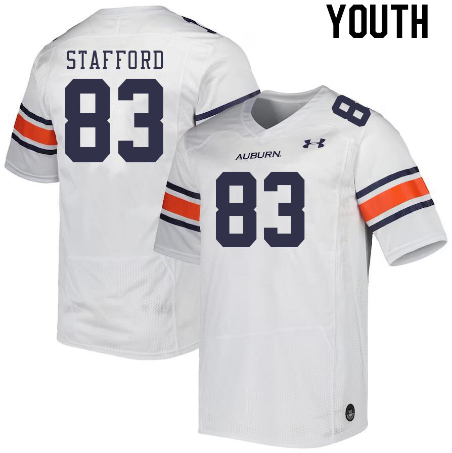 Youth #83 Colby Stafford Auburn Tigers College Football Jerseys Stitched-White